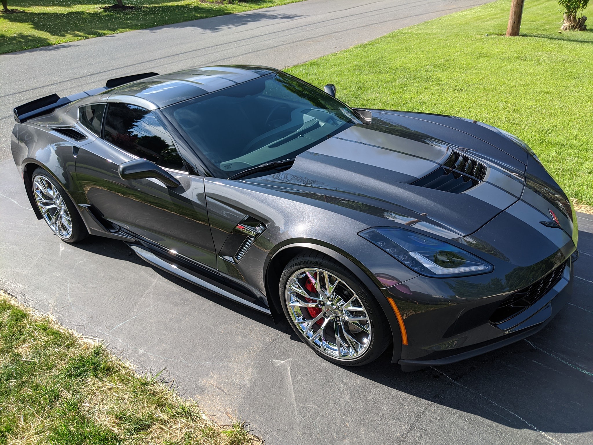 Gray Chevrolet Corvette Z06 with flawless paint after ceramic coating at Attention 2 Details in Lancaster, PA