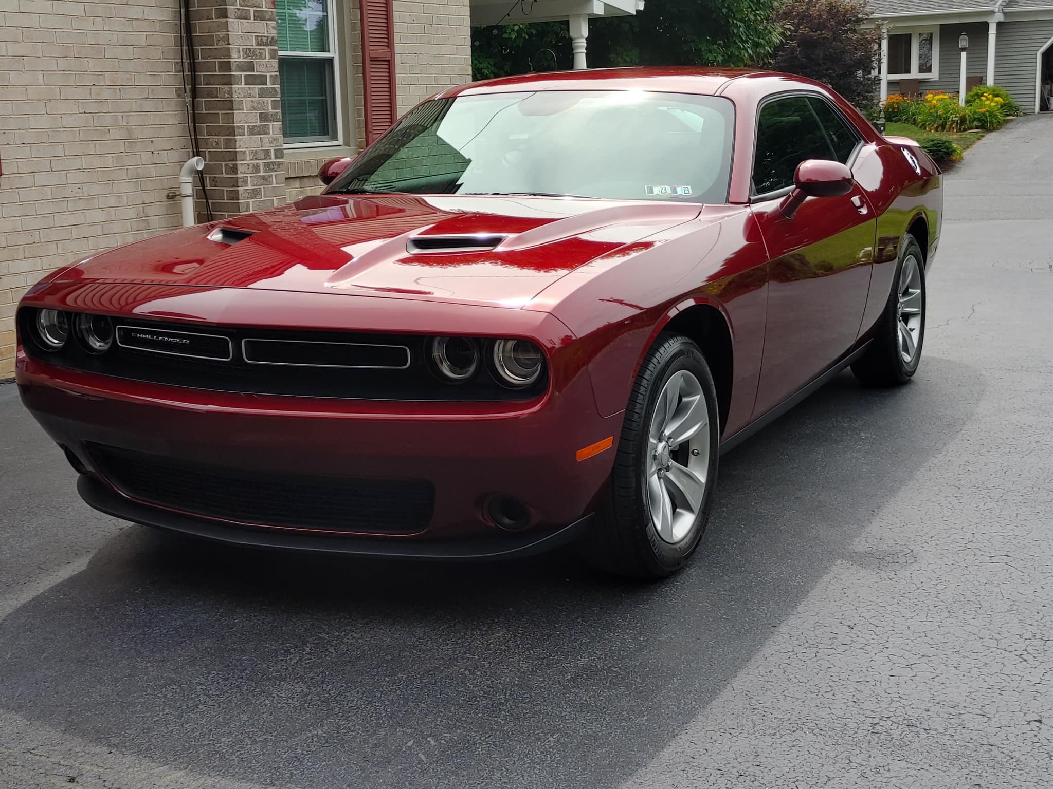 Maroon Dodge Challenger with ceramic coating protection showing rich color depth